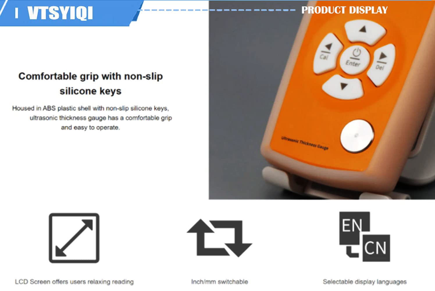 Precision Digital Ultrasonic Thickness Gauge Meter - 0.8-350mm (0.03-13.77