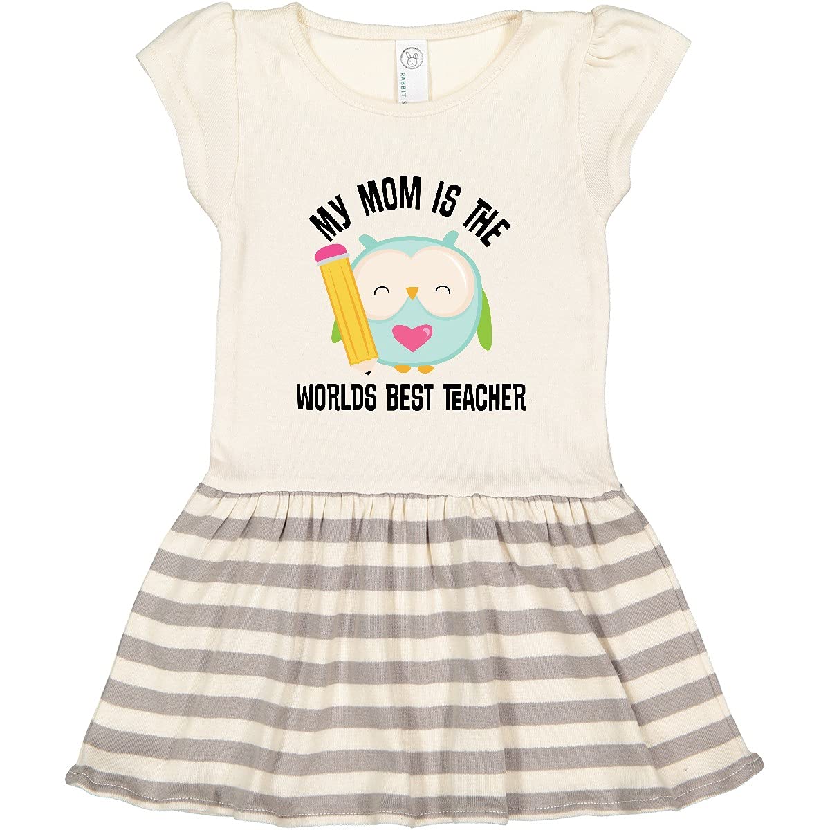 Inktastic Cute Owl Print Toddler Dress for Girls - Teacher & Mom Approved School Outfit for Preschool, Daycare & Playdates
