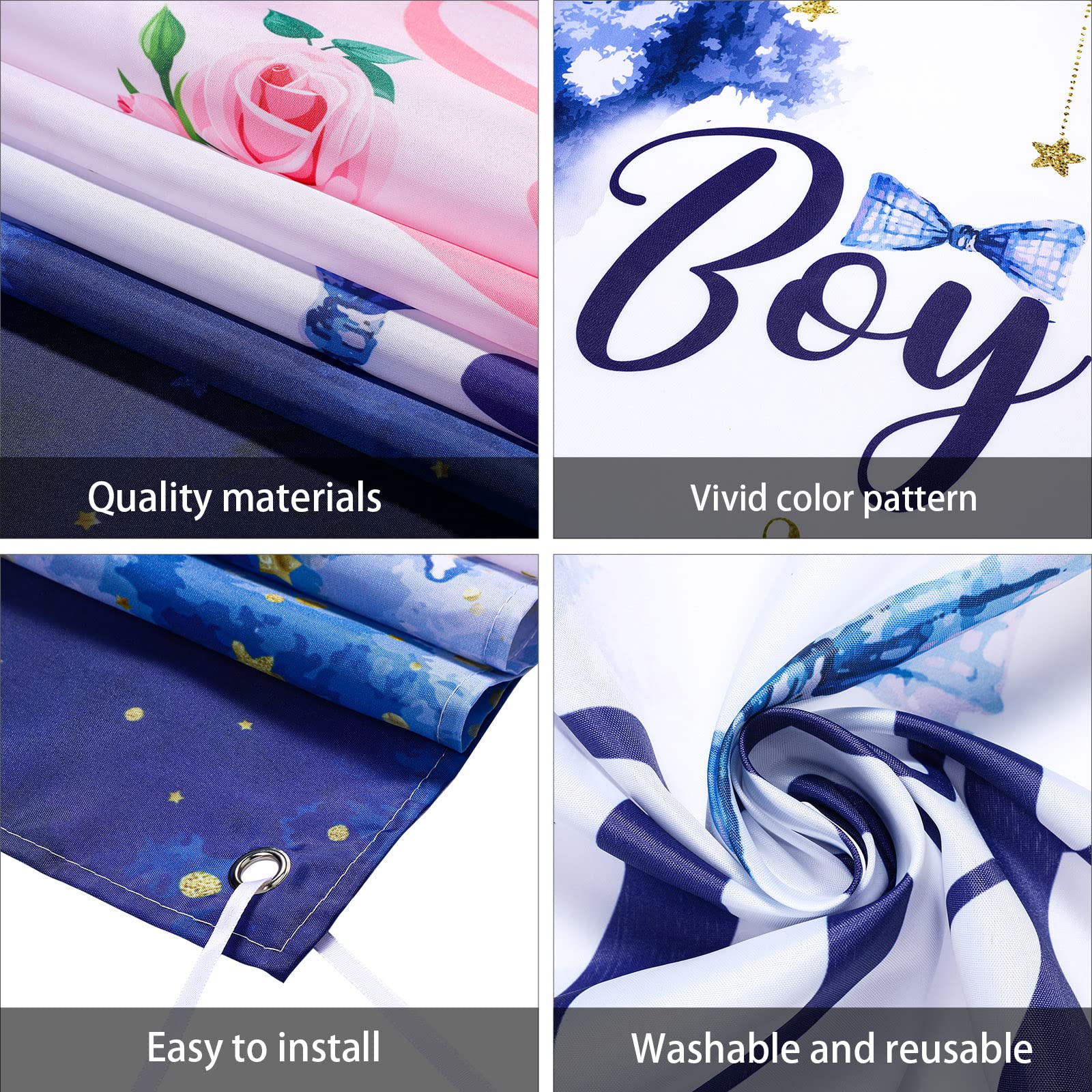 Gender Reveal Party Decorations Kit - Navy Blue & Blush Pink Balloons, Photography Backdrop Banner for Baby Shower - Boy or Girl Theme Party Supplies | Perfect for Baby Showers, Gender Reveals & Photo Sessions