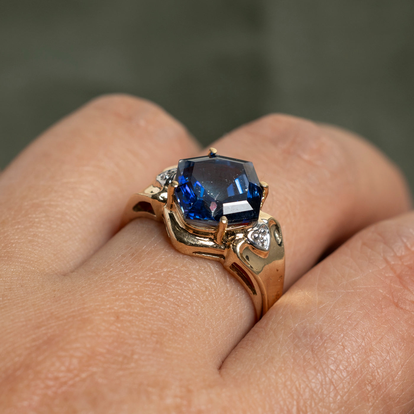 Exquisite 3.89ct Octagon Cut Blue Topaz & Diamond Ring (0.01ctw) - Size 9.25 | Elegant Engagement, Anniversary & Special Occasion Jewelry Gift