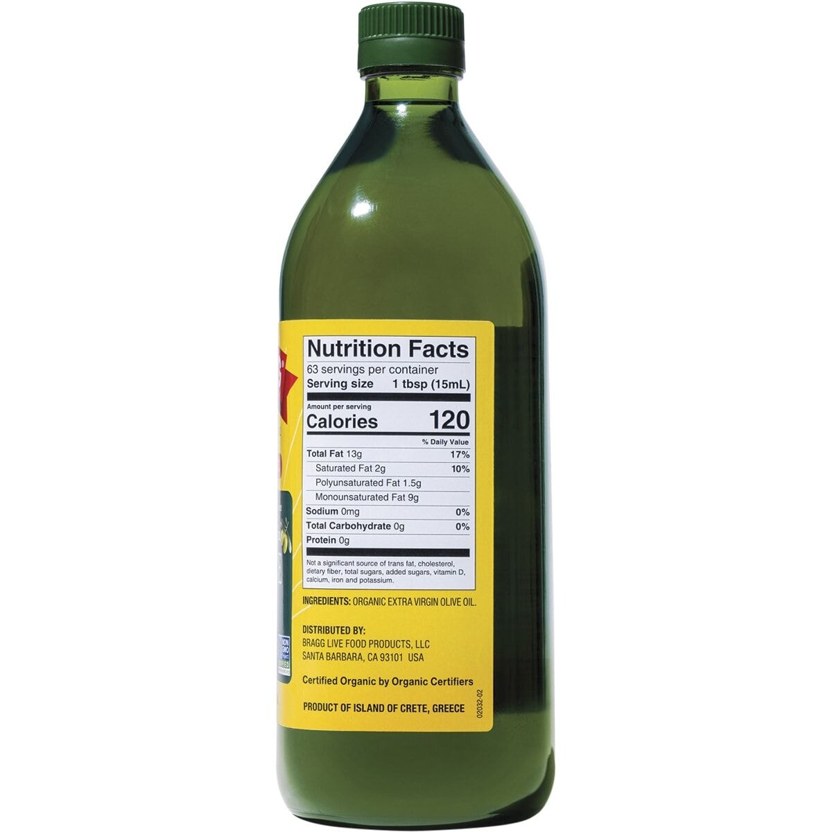 Bragg Organic Unrefined Extra Virgin Olive Oil - Cold Pressed, Unfiltered, Rich in Antioxidants | Perfect for Salad Dressings, Cooking & Healthy Recipes