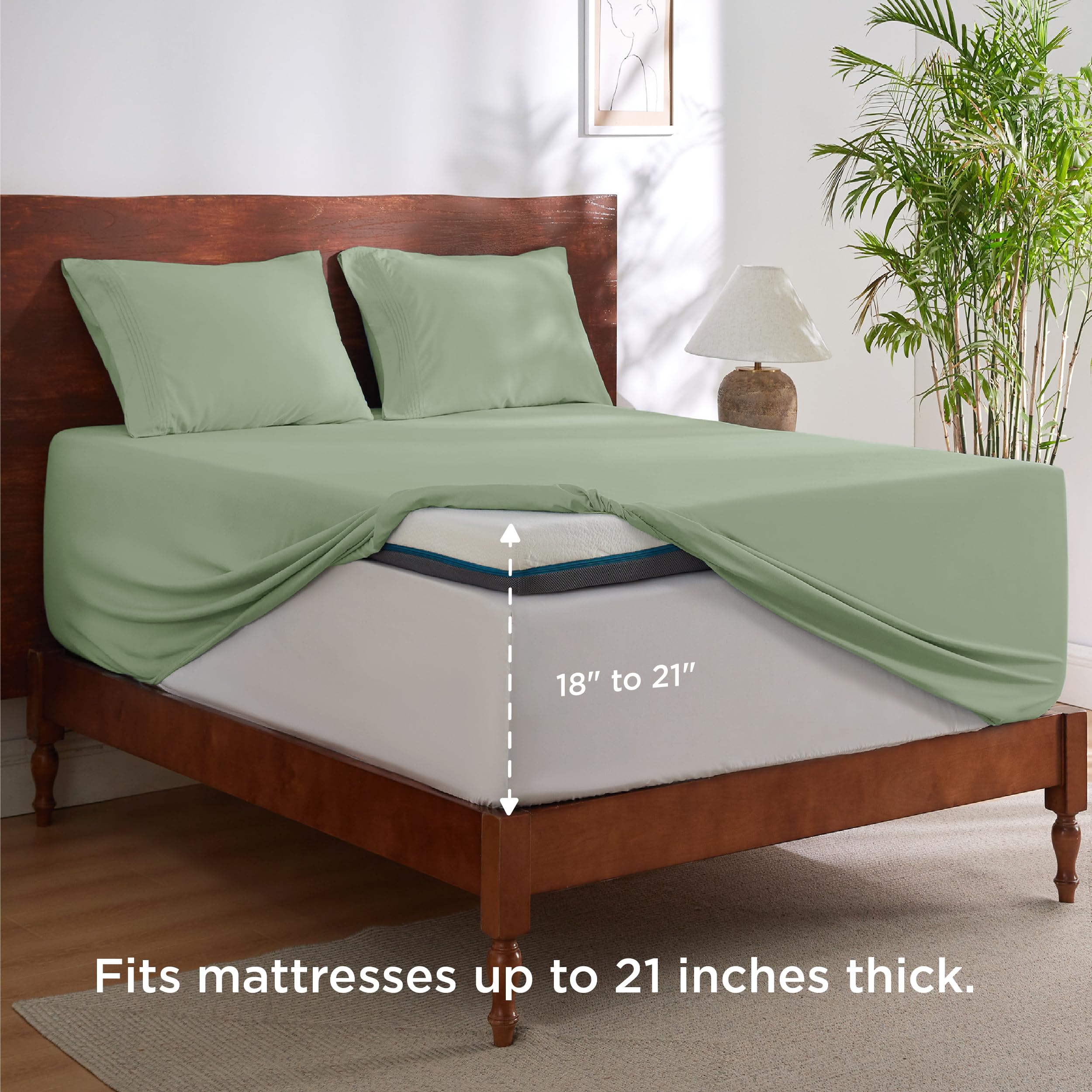 Bedsure GentleSoft Twin XL Sheets Set - Ultra Soft & Breathable Cooling Bedding for Dorm, Deep Pocket Fits Mattress Up to 21