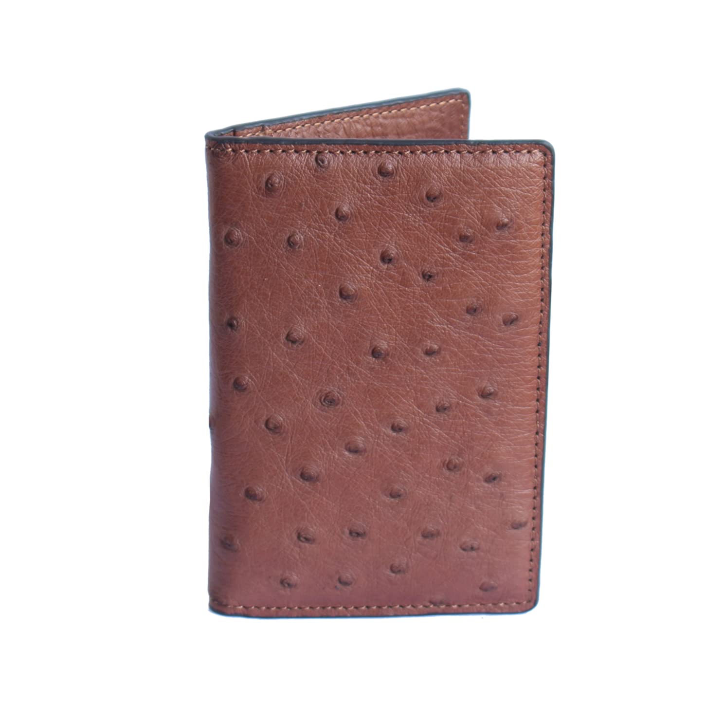 Women's RFID-Blocking Ostrich Leather Card Holder Wallet - Dark Brown | Slim Luxury Wallet for Credit Cards & ID | Perfect for Travel, Business & Everyday Use