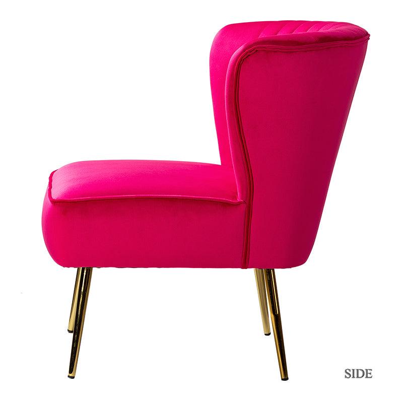Lola Velvet Side Chair - Modern Upholstered Accent Chair for Living Room, Bedroom & Office - Soft Velvet Fabric with Sturdy Wooden Legs - Perfect for Dining, Lounge & Home Decor