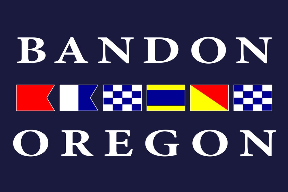 Bandon Oregon Nautical Flags - 36x54 Giclee Gallery Art Print, Vivid Textured Wall Decor for Coastal & Nautical Home Decor, Beach House, Office or Cabin