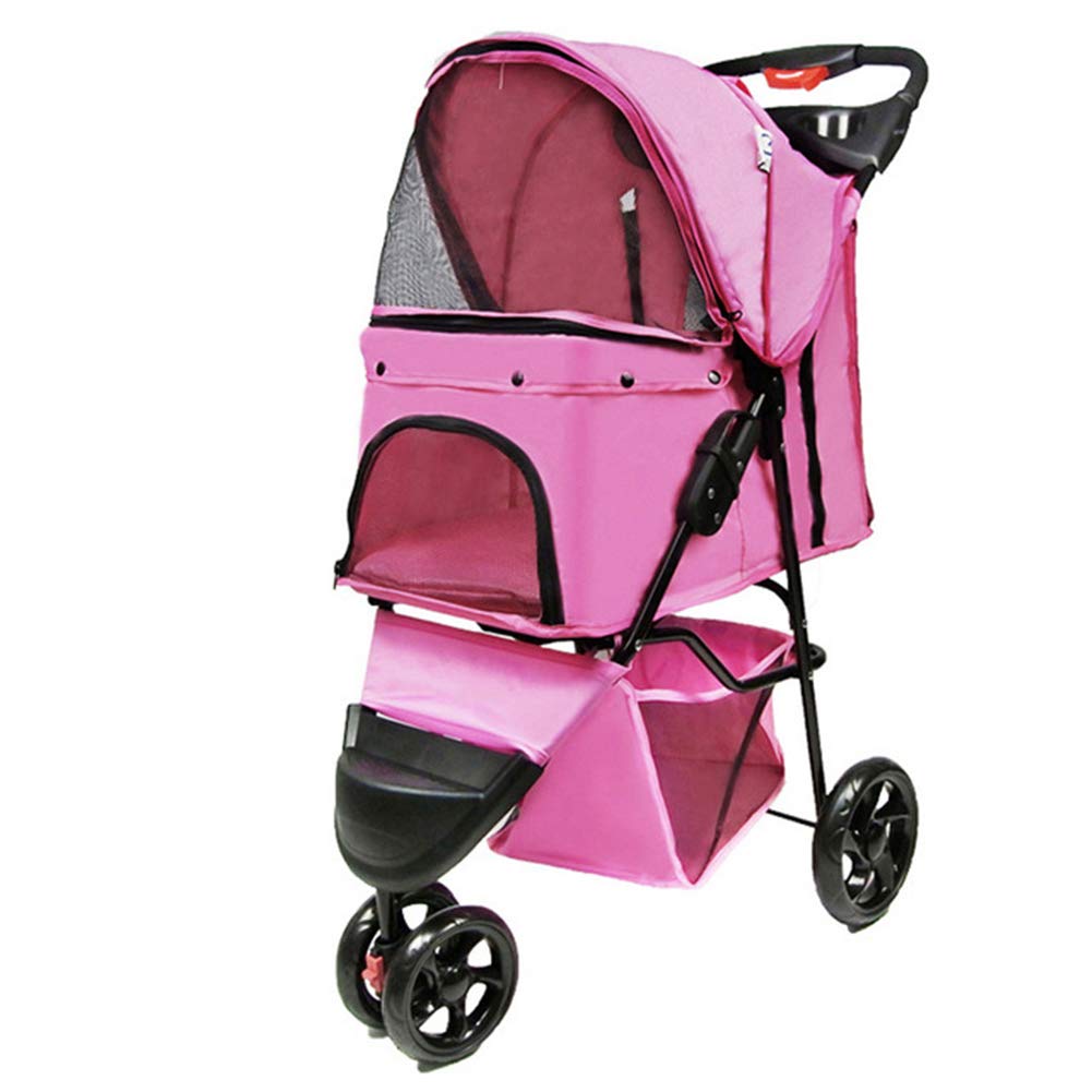 ZZXPET 3-Wheel Pet Stroller for Cats & Dogs - Lightweight Folding Travel Carrier with Large Space | Perfect for Jogging, Walking & Outdoor Adventures