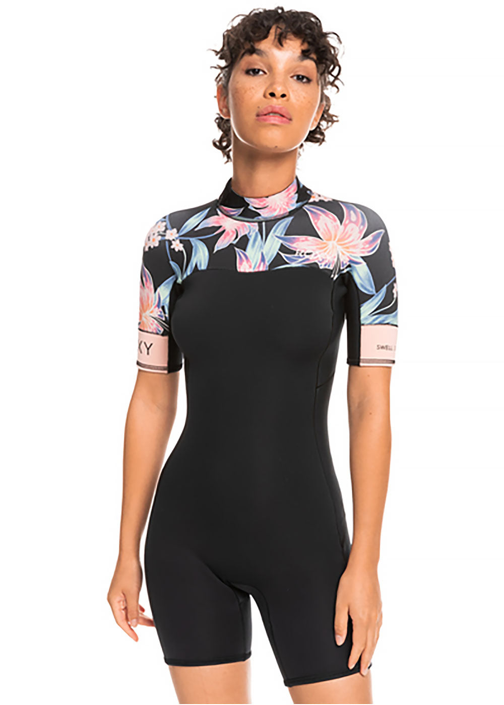 Roxy Women's 2.0mm Swell Series Short Sleeve Back Zip Spring Wetsuit - Perfect for Surfing, Swimming & Water Sports