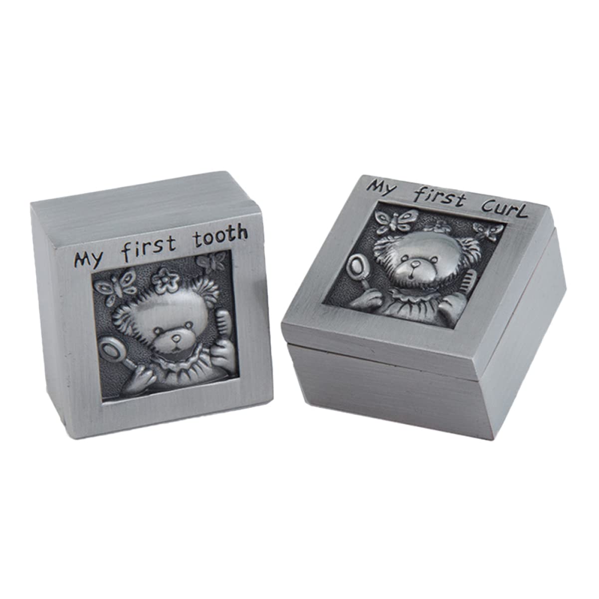 Baby Keepsake Box for First Tooth & Curl - Decorative Memory Storage Box with Engraved Design - Perfect for Baby's First Milestones, Christening Gifts & Nursery Decor