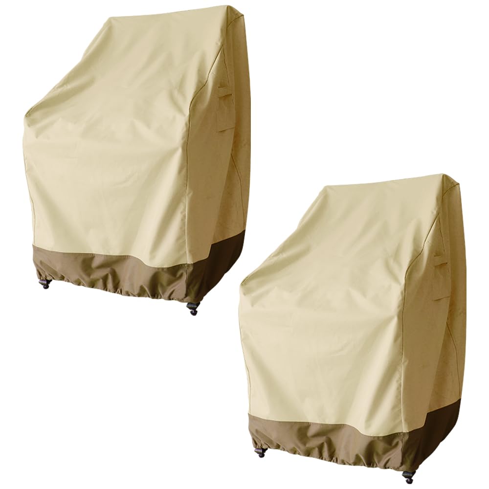 **Waterproof Rutile Patio Chair Cover - 2 Pack Outdoor Furniture Covers (Fits 26W x 28D x 37.5H Inches) - Durable UV Protection for Rocking & Swivel Chairs - Perfect for Backyard, Deck, and Garden Use**