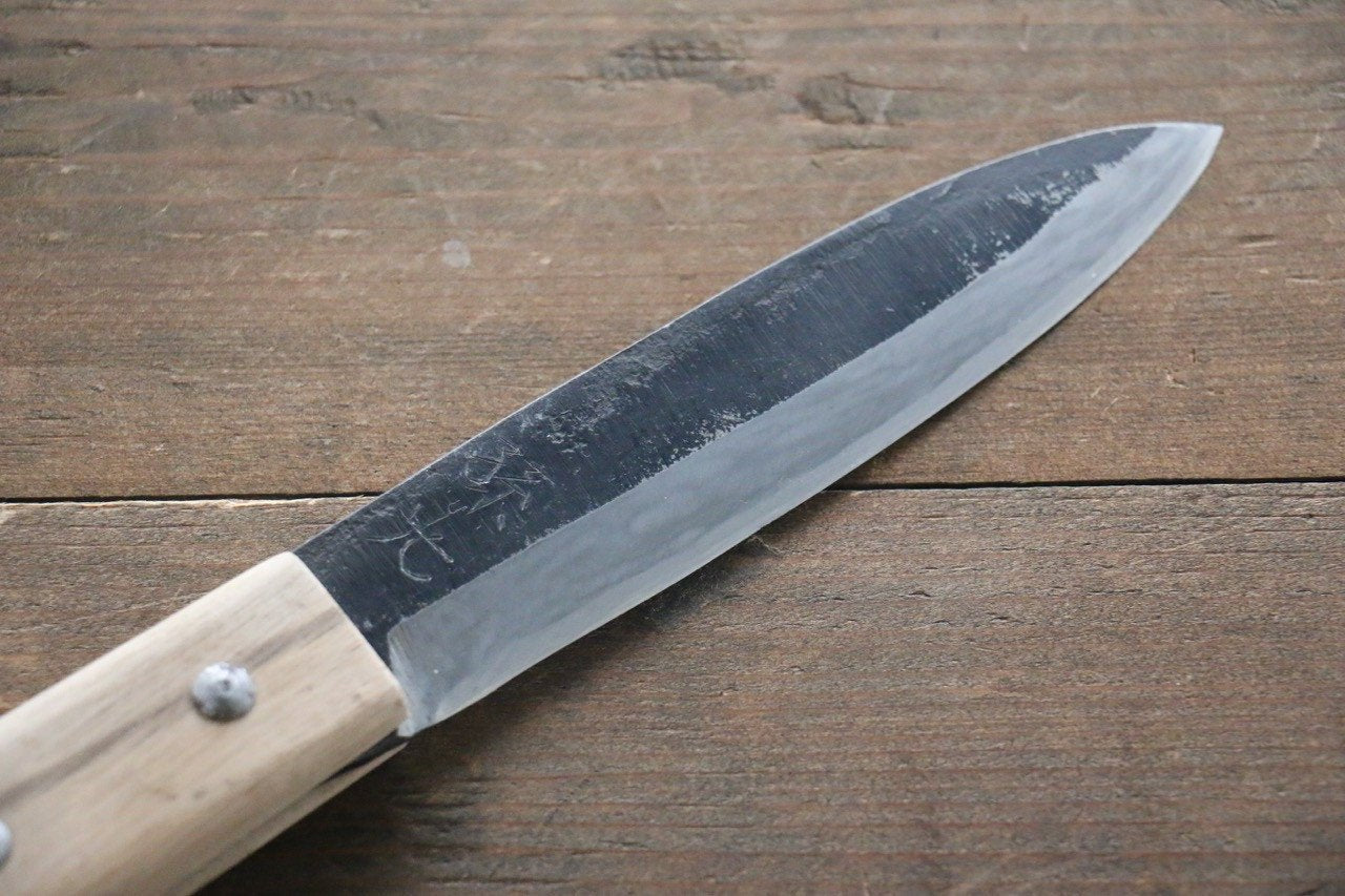 Premium Japanese Fukube Blue Steel No.2 Makiri Knife 135mm - Professional Sushi & Vegetable Knife for Chefs & Home Cooking