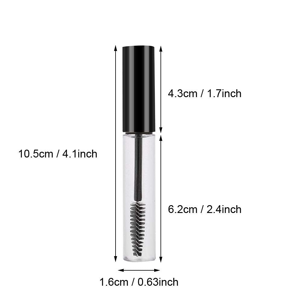 5 Colors 10ml Empty Mascara Tube with Eyelash Wand - Refillable Portable Reusable Travel Mascara Container for DIY Makeup & Beauty Essentials (Set of 5) - Perfect for Travel, Home Use, and Professional Makeup Artists