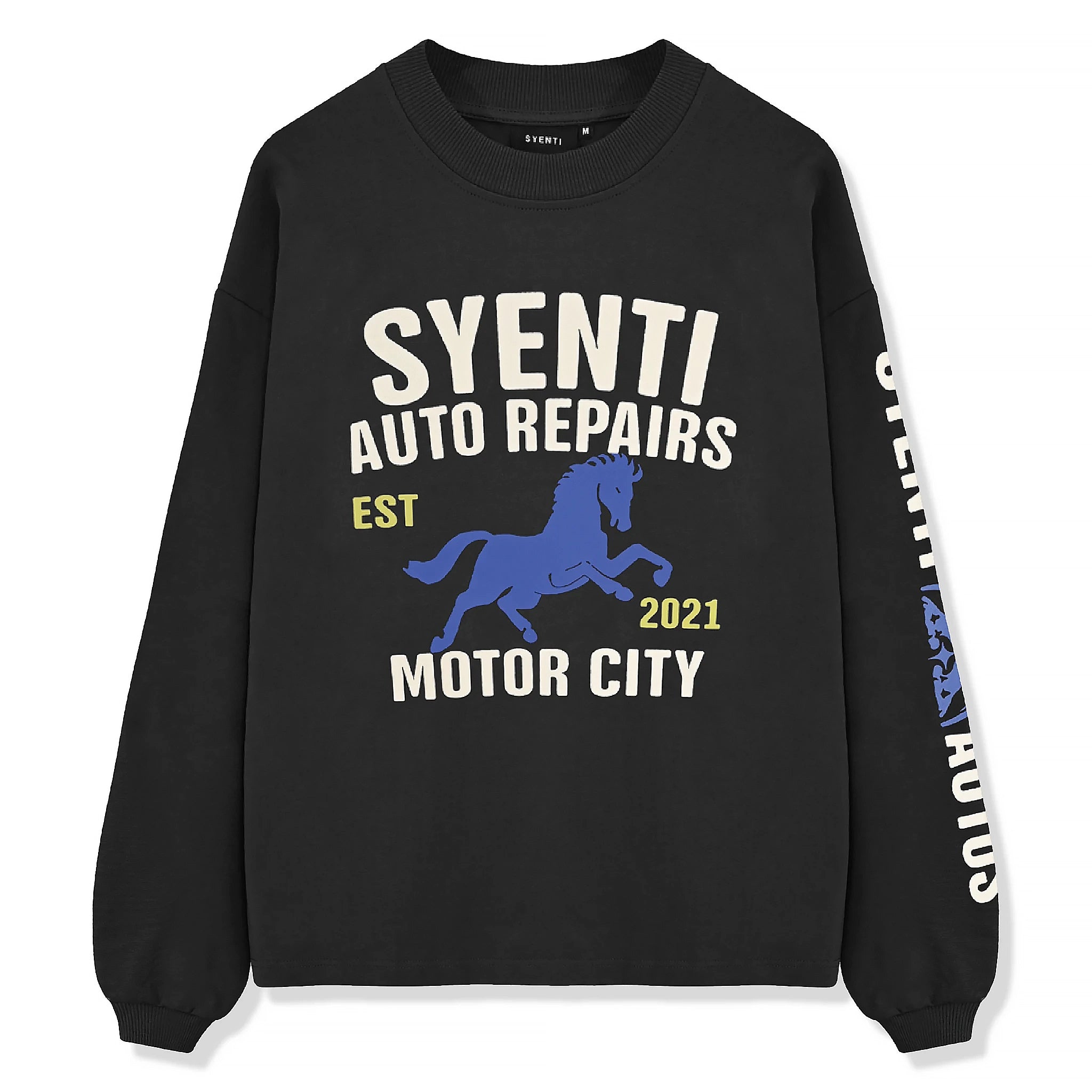 Syenti Motor City Long Sleeve Dark Grey T-Shirt for Men - Comfortable Casual Wear for Urban Street Style & Motorcycle Riding