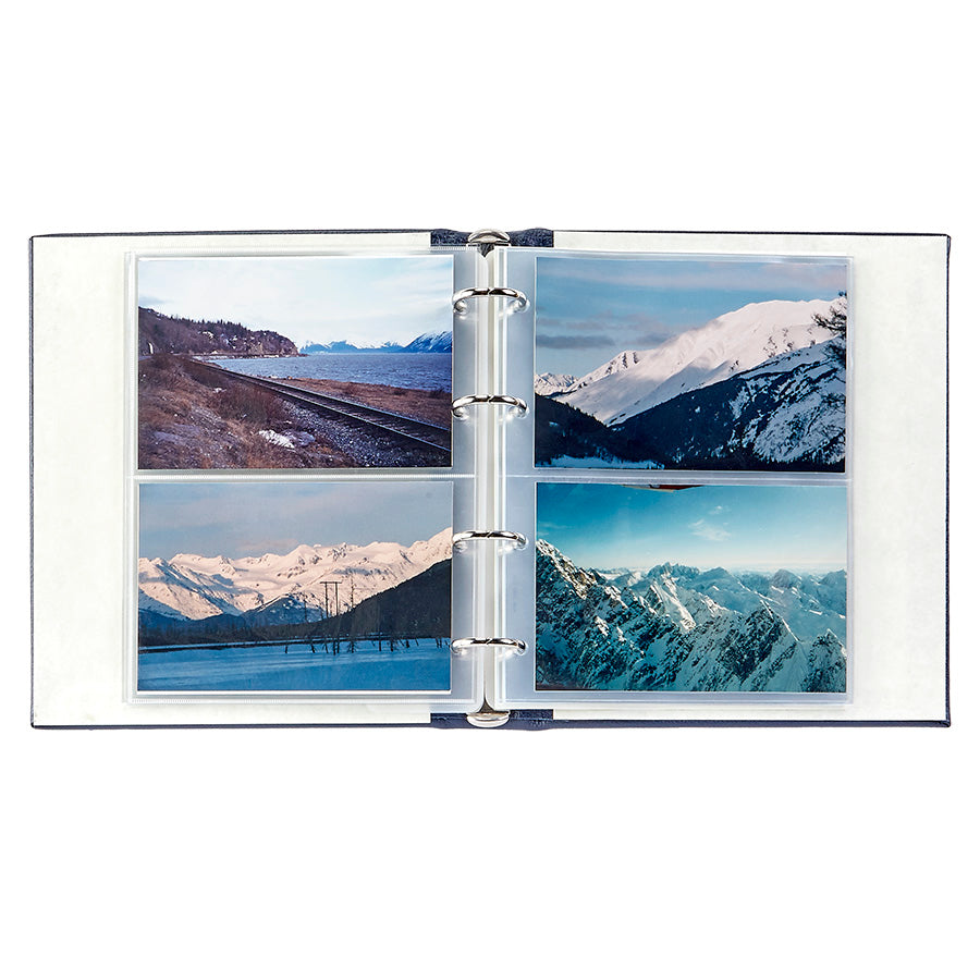 4 Ring Clear Pocket Photo Album - Medium Size for Scrapbooking, School Projects & Memory Keeping - Acid Free & Archival Safe