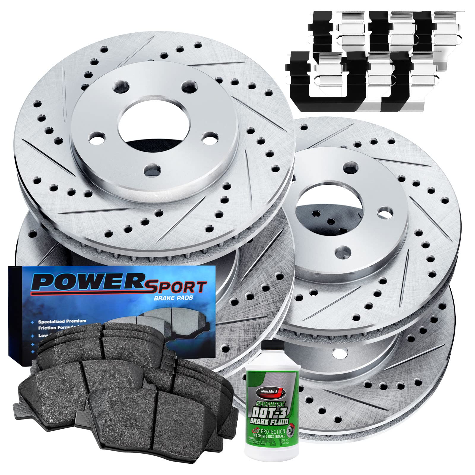 High-Performance Ceramic Brake Pads and Rotors Kit - Front & Rear - Compatible with 2019-2022 BMW 330e xDrive, 330i, 330i xDrive, 430i - Perfect for Sport Driving & Daily Commuting