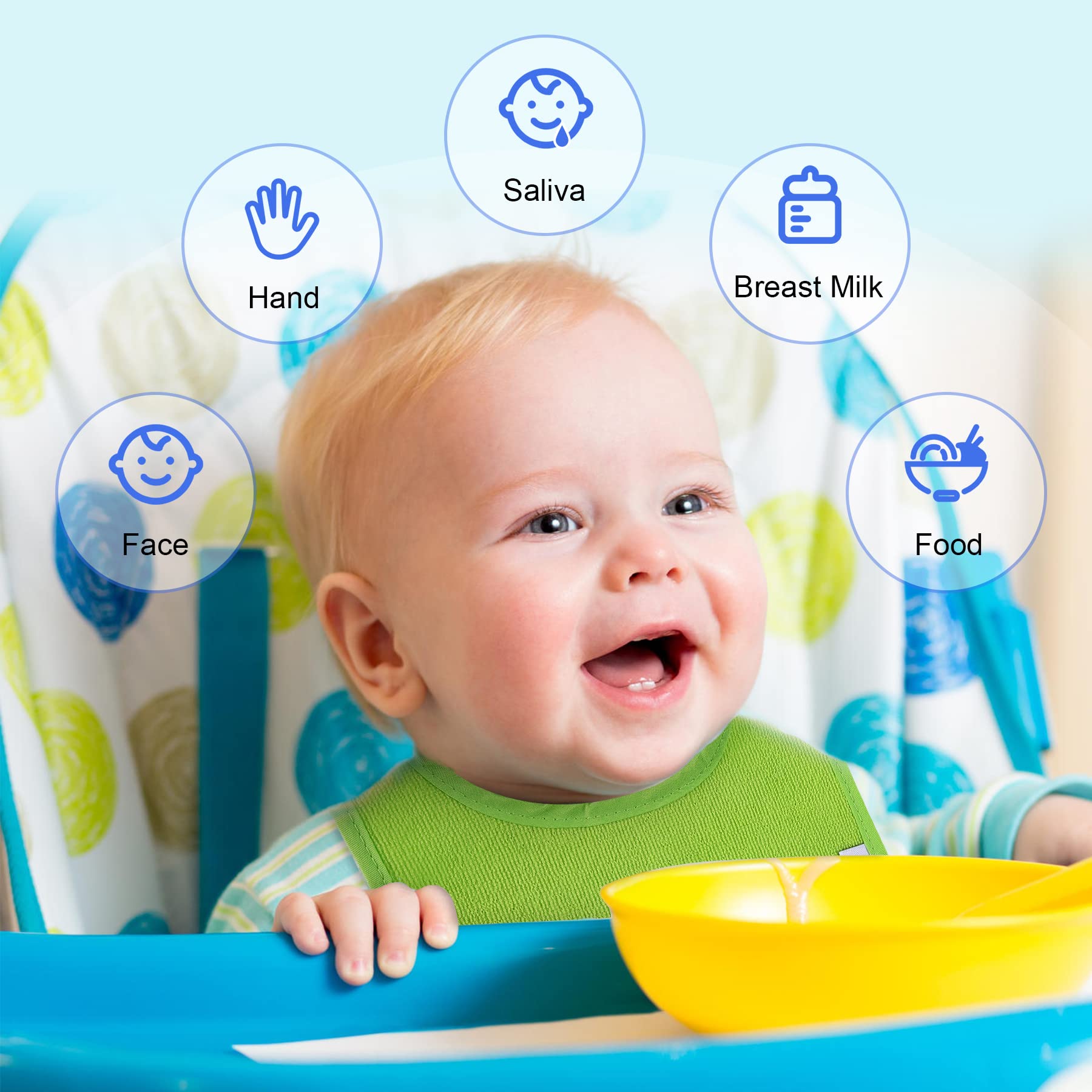 12 Pack Terry Drool Cotton Bibs - Unisex Baby Bibs with Fiber Filling & Waterproof Layer for Feeding, Teething & Drooling - Soft & Absorbent for Infants & Toddlers During Mealtime & Playtime