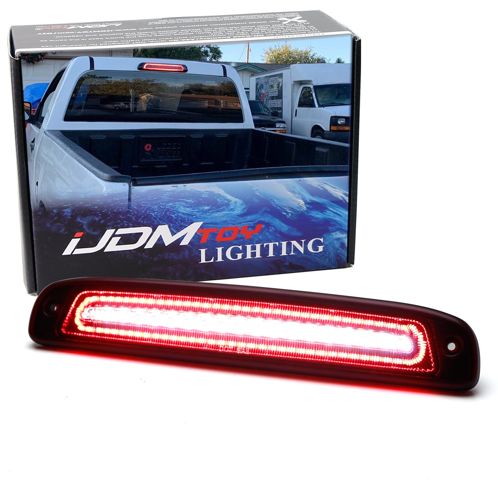 Dark Red Lens F1 Strobe Halo LED High Mount Third Brake Light for 1997-2011 Dodge Dakota - Enhanced Safety & Style for Night Driving & Off-Road Adventures