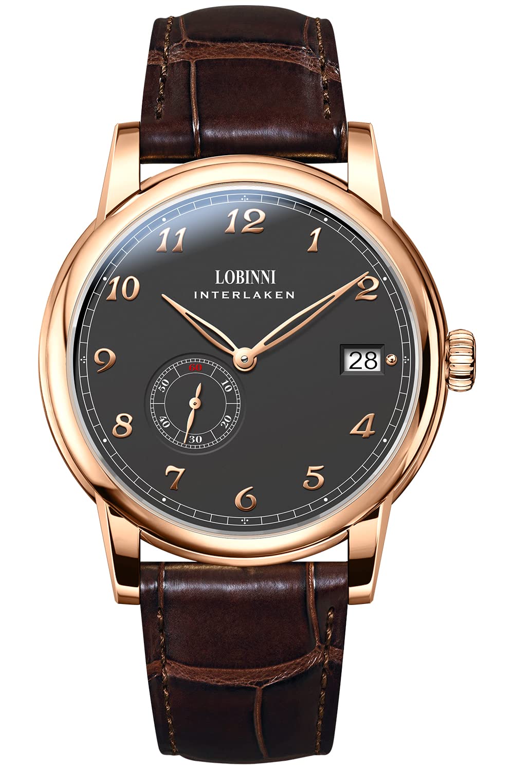 Premium LOBINNI Men's Automatic Mechanical Watch - Waterproof Dress Watch for Business & Formal Occasions - Luxury Stainless Steel Wristwatch for Grooms, Professionals & Special Events