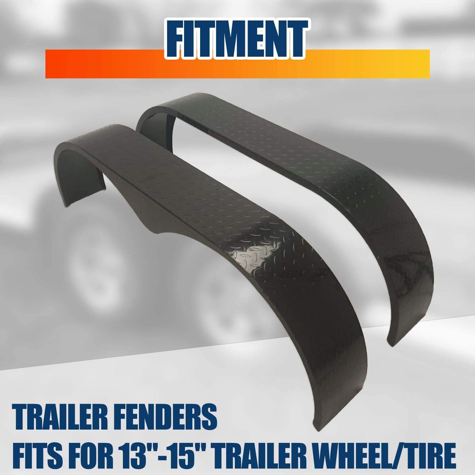 GARVEE 2-Pack Heavy Duty Steel Trailer Fenders for Tandem Axle Trailers - 66