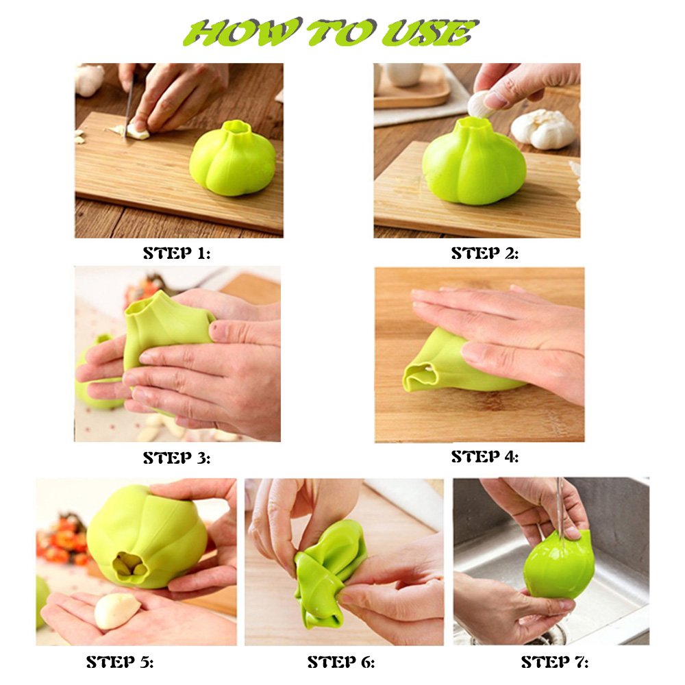 Premium Garlic Ginger Press & Multi-Function Chopper - Stainless Steel Mincer, Dicer, Grater for Effortless Cooking | Ideal for Slicing, Grinding Herbs & Preparing Sauces | Durable Kitchen Gadget with Silicone Peeler (Green)