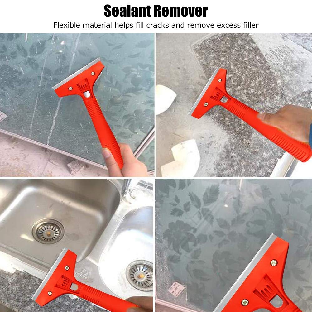 WALFRONT 13-Piece Caulking Tool Kit - Silicone Sealant Finishing Tools with Plastic Scraper for Glass Glue & Home Improvement Projects | Perfect for Bathroom, Kitchen & Window Sealing