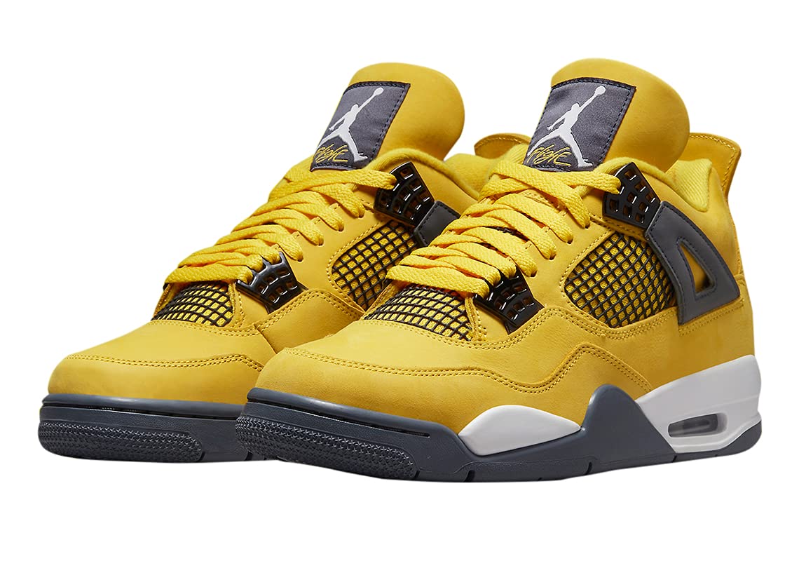 Jordan Men's Air Jordan 4 Retro CT8527-700 Lightning 2021 Sneakers - Size 10 - Basketball Shoes for Men, Streetwear Fashion & Casual Wear