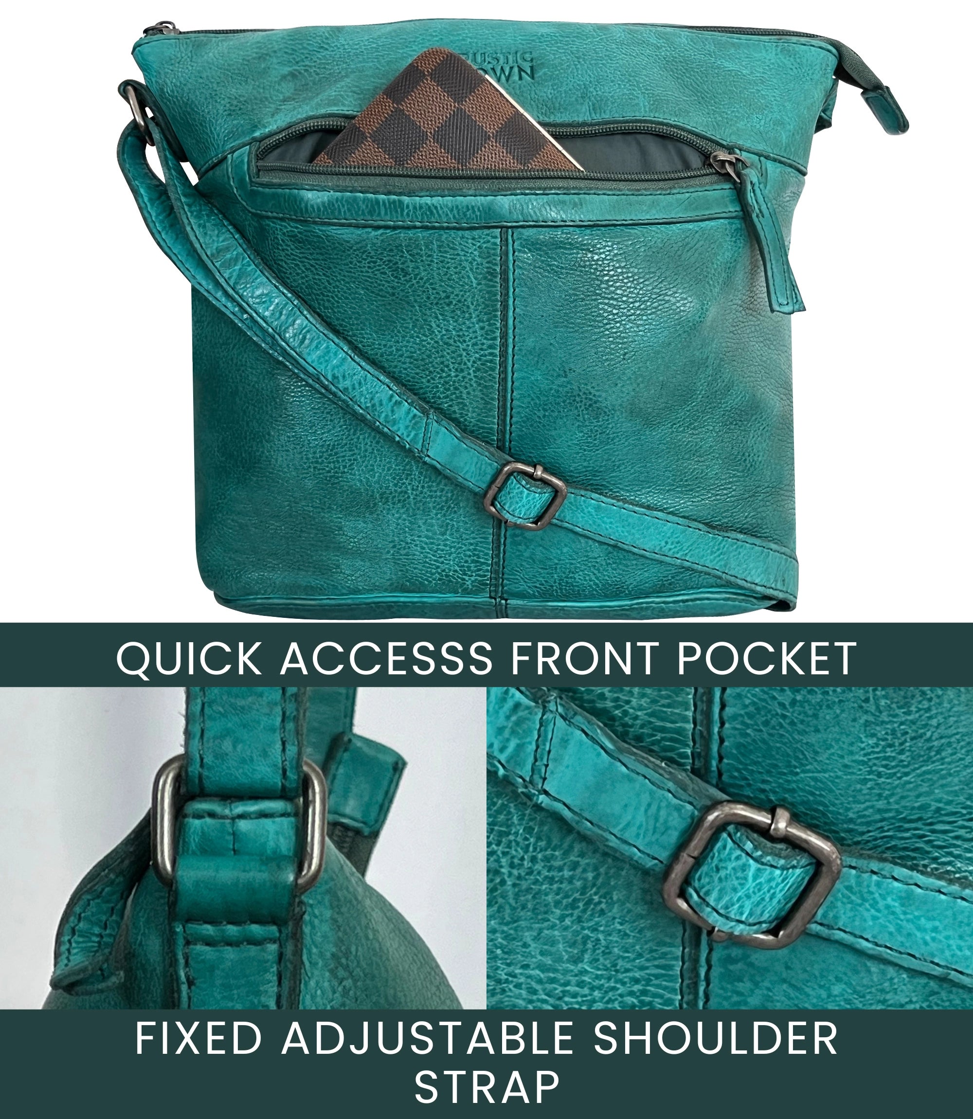 Premium Genuine Leather Sling Bag for Women - Stylish Crossbody Shoulder Bag in Green | Perfect for Travel, Shopping & Everyday Use