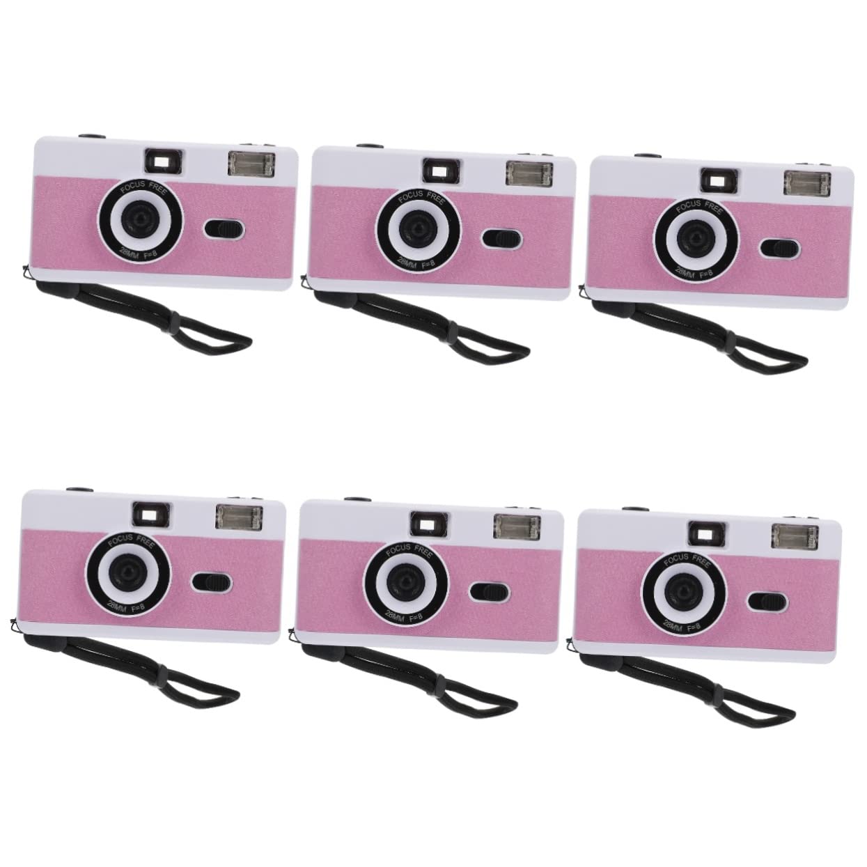 6 Pcs Retro Film Camera with Built-in Flash - Vintage ABS Plastic Travel Camera for Photography Enthusiasts | Perfect for Travel, Parties, and Vintage-Themed Events