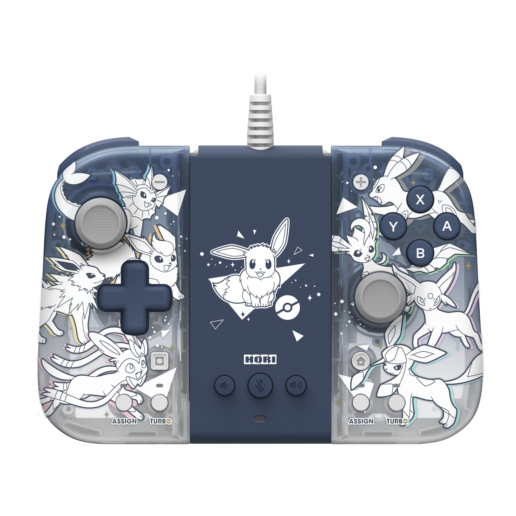 HORI Split Pad Compact Attachment Set (Eevee) for Nintendo Switch - Officially Licensed Ergonomic Controller for Comfortable Gaming - Perfect for Travel, Home Play and Long Gaming Sessions