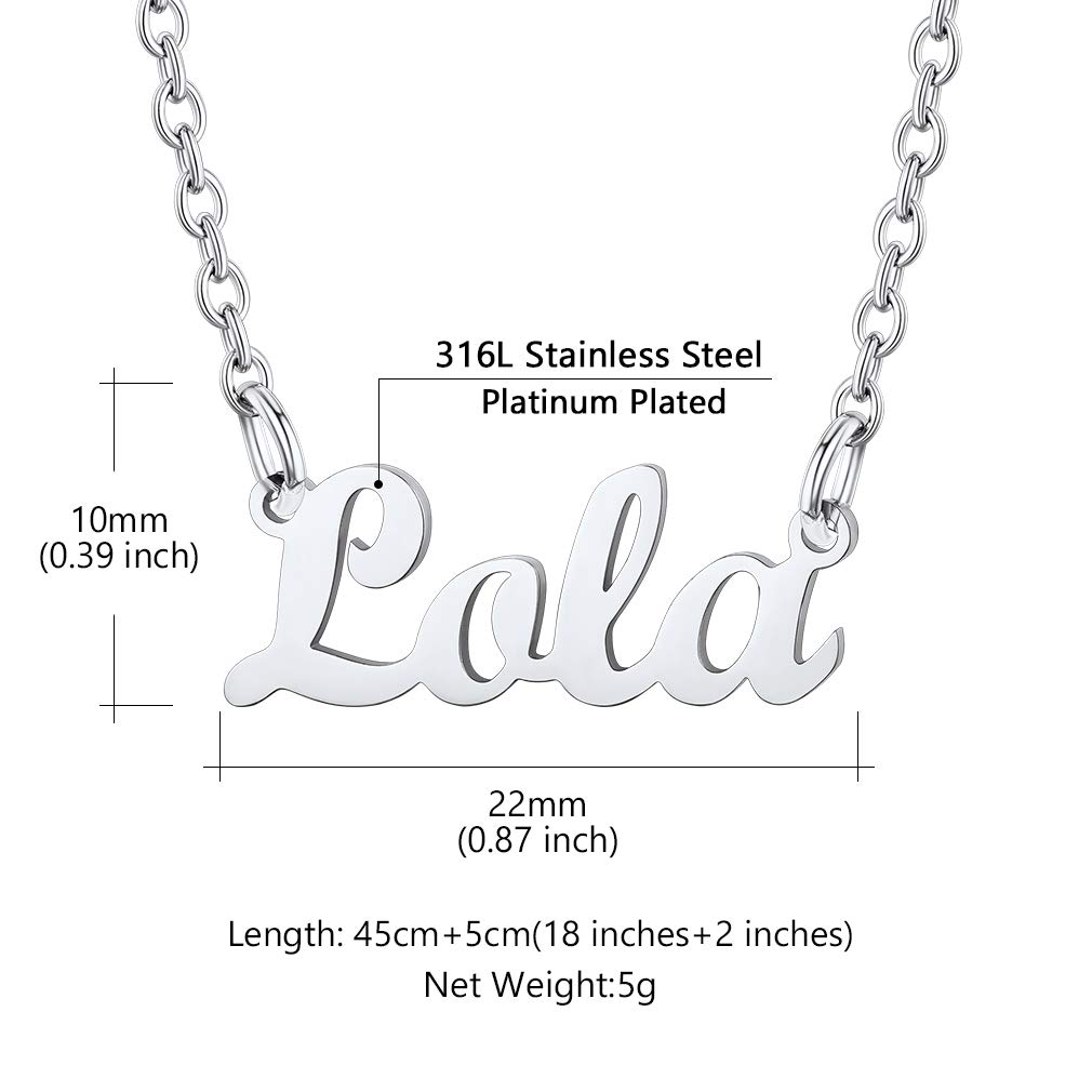 Custom4U Personalized Name Necklace - 18K Gold Plated Stainless Steel Pendant Jewelry for Women | Bridesmaid Gift, Birthday Present, Anniversary Keepsake | Perfect for Weddings, Graduations & Special Occasions