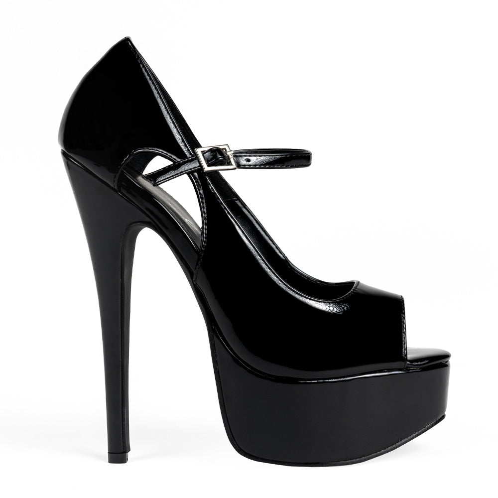 Ellie Shoes Halley 6.5 Inch Stiletto Heels - Open Toe Platform Pumps with Cutout Design for Women | Perfect for Parties, Weddings & Night Out