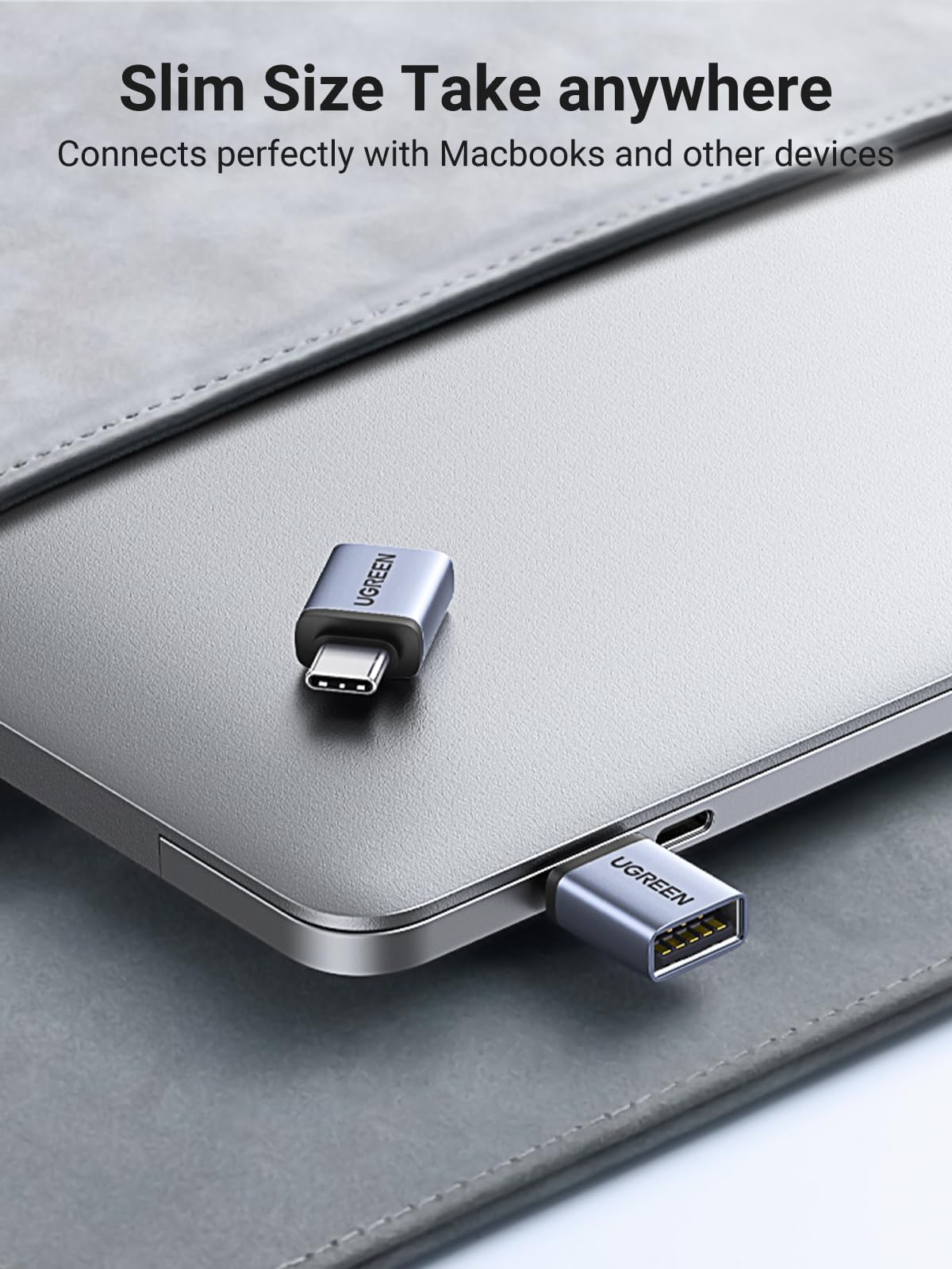 UGREEN USB C to USB Adapter 2 Pack, 10Gbps USB 3.2 Gen 2 Male to Female Converter - Compatible with iPhone 16/15 Pro, Samsung Galaxy, MacBook Pro/Air, iPad Pro, Thunderbolt 4/3 - Gray - Perfect for Data Transfer & Charging Devices