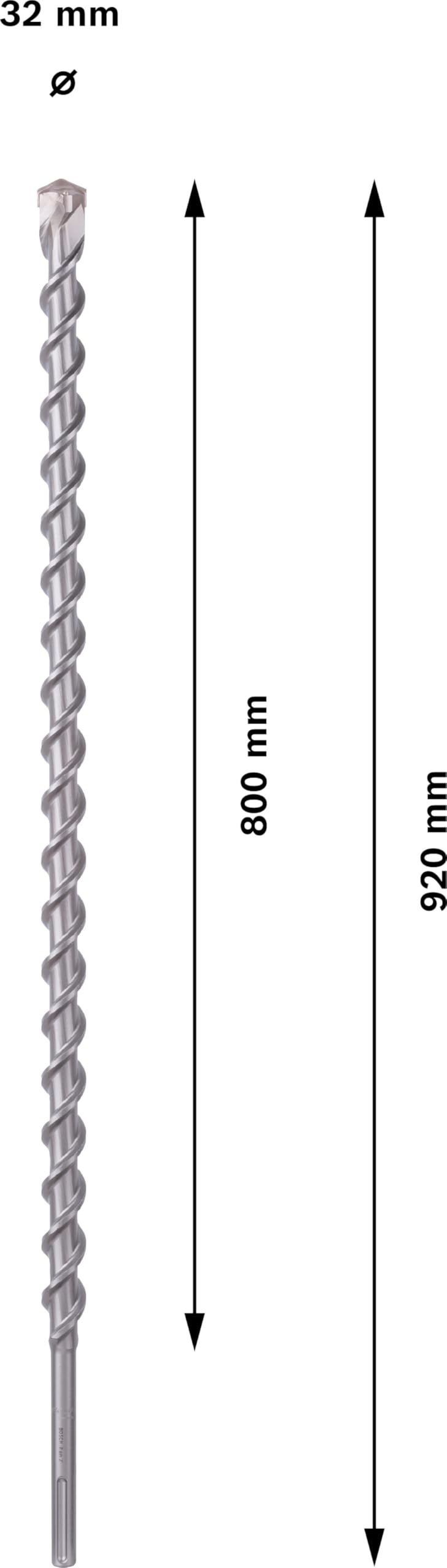 Bosch 1618596507 SDS-MAX-9 Hammer Drill Bit for Natural Stone - 32mm x 36.22 Inch - Heavy Duty Masonry Drill Bit for Concrete, Brick & Granite - Perfect for Construction, Renovation & DIY Projects