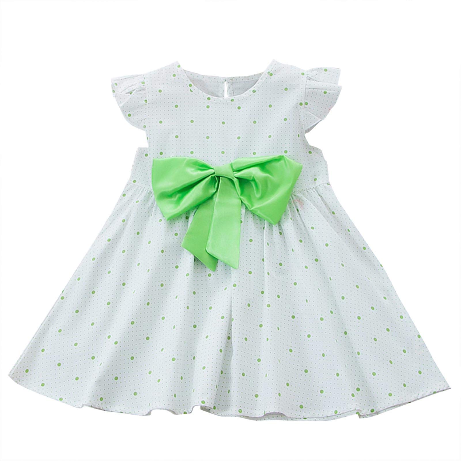 Polka Dot Princess Toddler Dress - White Bowknot Party Dress for Baby Girls | Perfect for Dance Recitals, Birthday Parties & Special Occasions