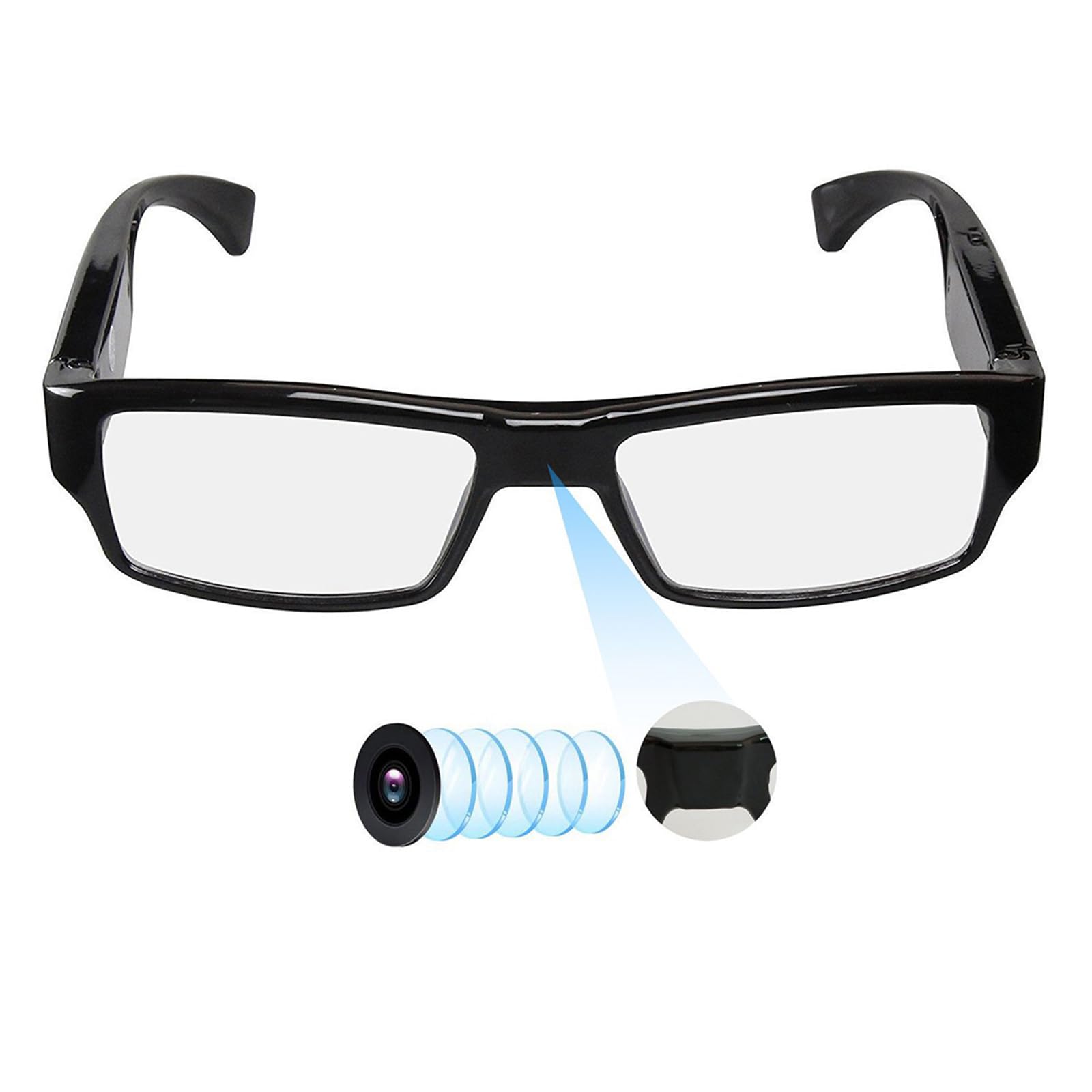Hereta Spy Camera Glasses - 1080P HD Video Recording with 256GB TF Card Support, Includes 32GB Card - Perfect for Covert Surveillance, Travel Vlogging & Security Monitoring