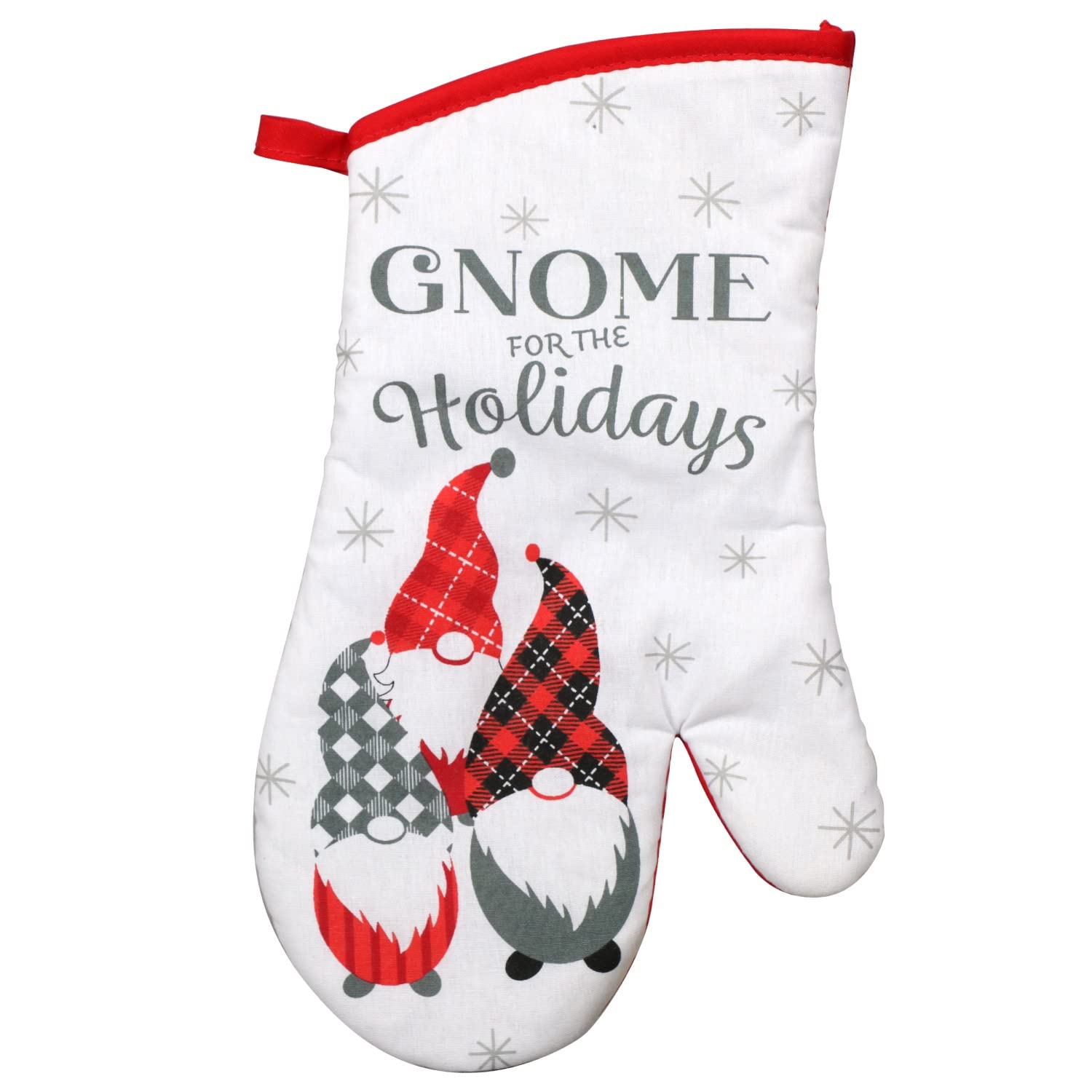 Festive Gnome Christmas Kitchen Linen Set - 1 Oven Mitt, 2 Pot Holders & 2 Dish Towels - Holiday Decor & Baking Essentials for Cozy Home Cooking & Gift Giving