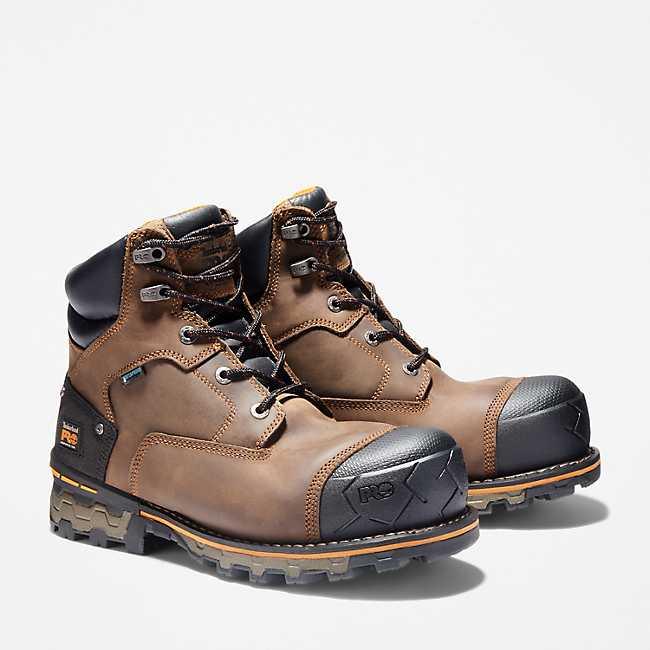 Men's Boondock 6 Composite Toe Waterproof Work Boots - Steel Toe Safety Shoes for Construction, Warehouse & Outdoor Work - Durable & Comfortable Work Boots for Men