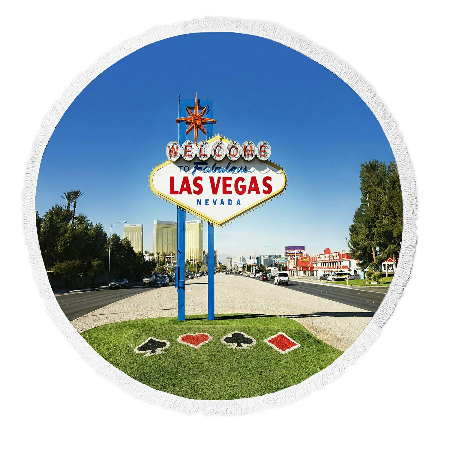 ABPHQTO Welcome to Fabulous Las Vegas Nevada Beach Towel - Premium Fireworks Design with Tassels | Large Beach Blanket, Yoga Mat & Picnic Throw | Perfect for Pool, Beach, Travel & Outdoor Activities