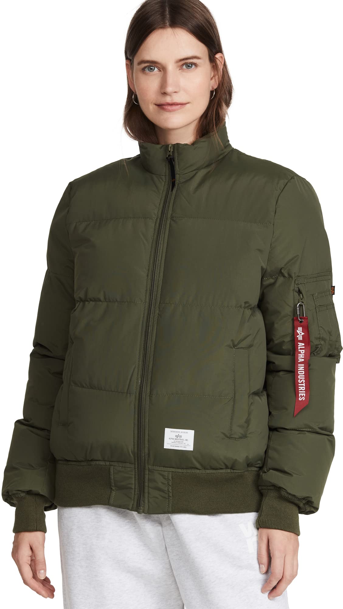 Alpha Industries Women's MA-1 Quilted Bomber Jacket - Lightweight Water-Resistant Flight Jacket for Women | Perfect for Casual Wear, Travel & Outdoor Adventures