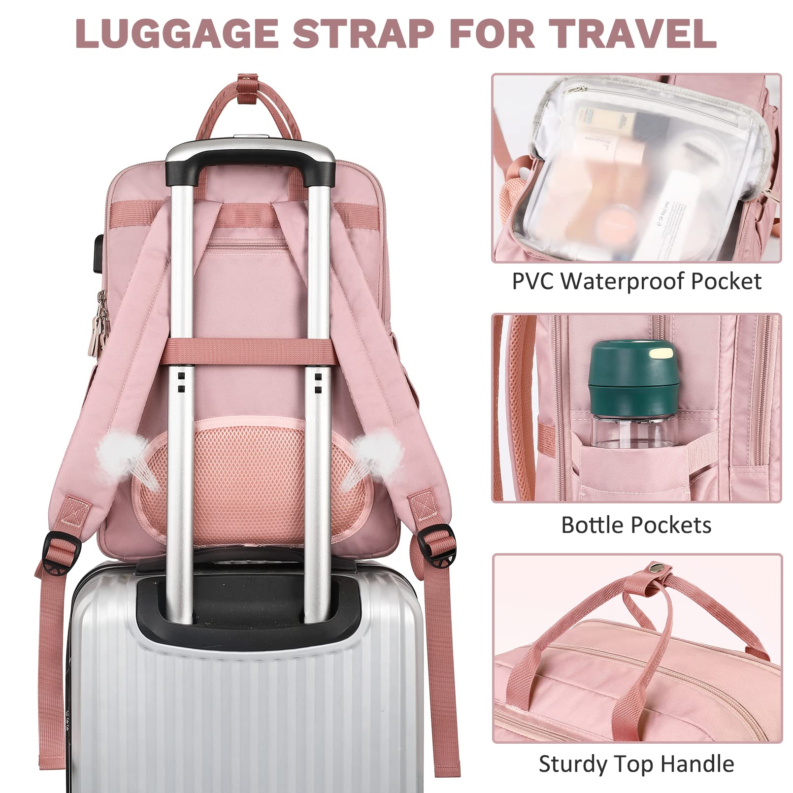 Mancro Slim Anti-Theft Laptop Backpack for Business & Travel - Water Resistant USB Charging Backpack Fits 15.6 Inch Laptop & Tablet - Perfect for Commuting, Work, School & Airplane Carry-On