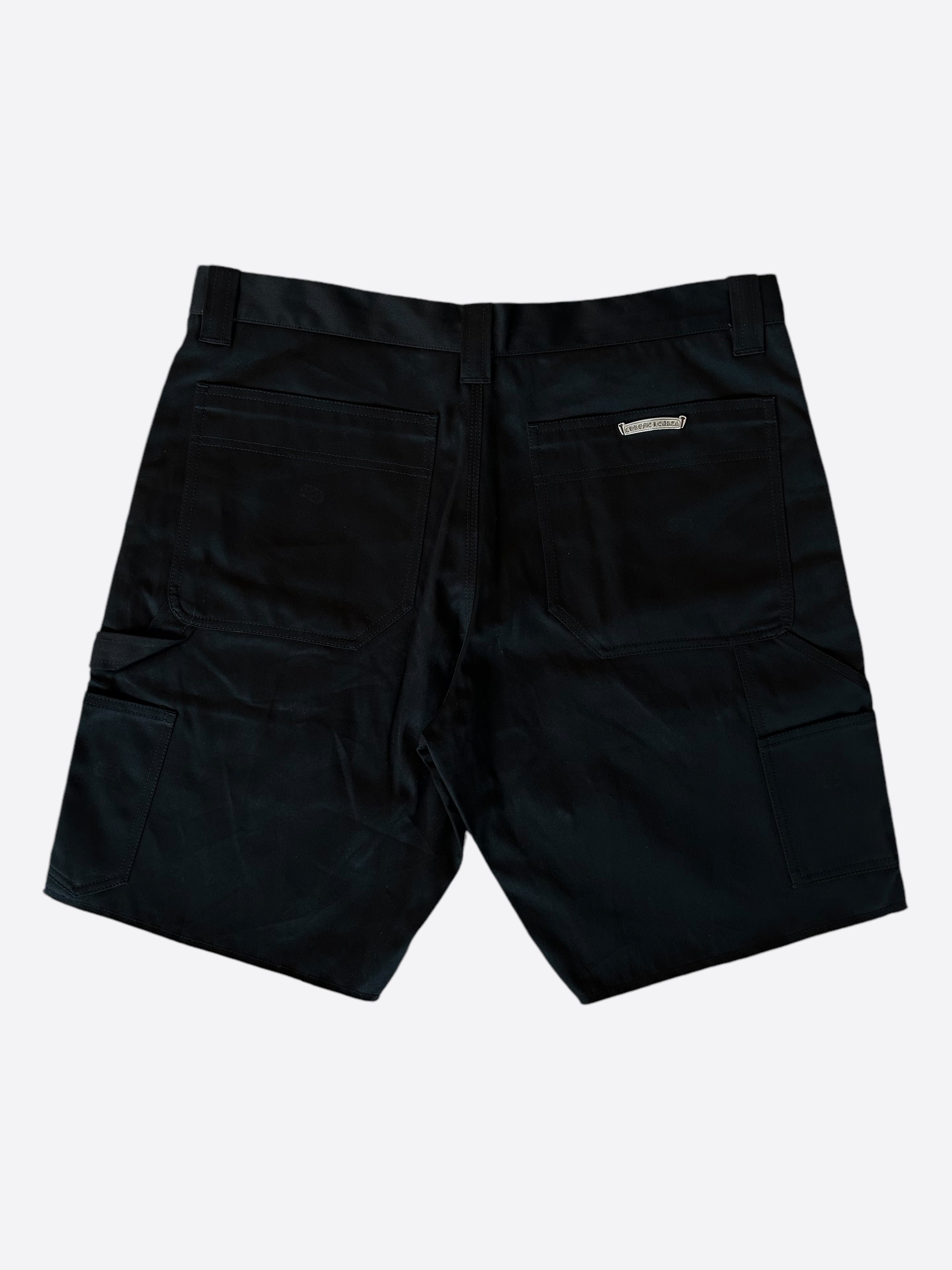 Chrome Hearts Black Carpenter Shorts for Men - Stylish & Durable Workwear Shorts for Construction, Outdoor & Casual Wear