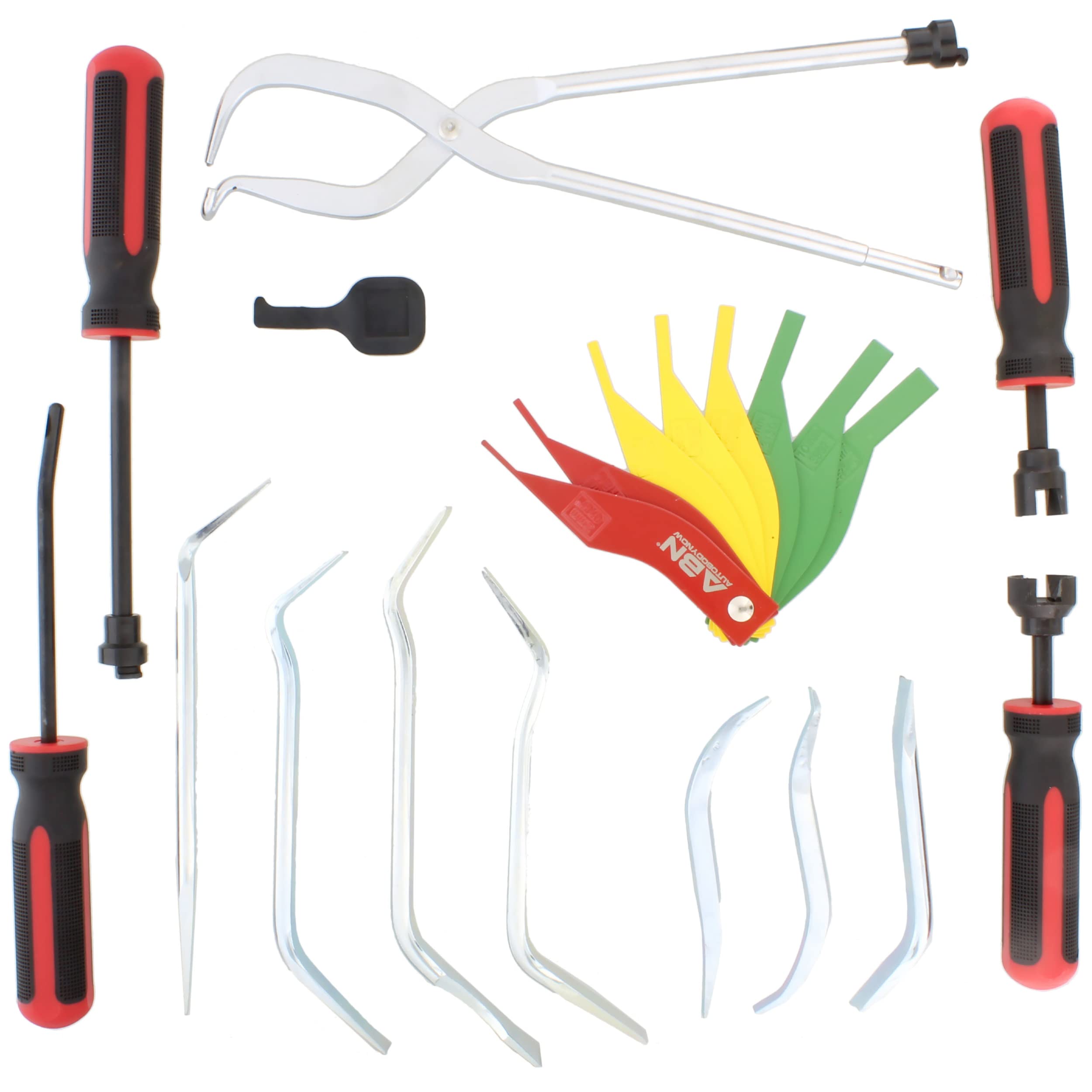 ABN 15-Piece Brake Drum Tool Kit - Professional Brake Service Set with Spring Pliers, Brake Spoons, Pad Gauge & Spring Tool | Perfect for Auto Repair Shops & DIY Brake Maintenance
