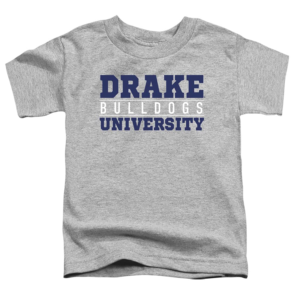 Drake University Official Between The Lines Unisex Toddler T-Shirt - Athletic Heather, Size 2 | Comfortable Cotton Tee for Kids, Perfect for School Spirit Days & Family Outings