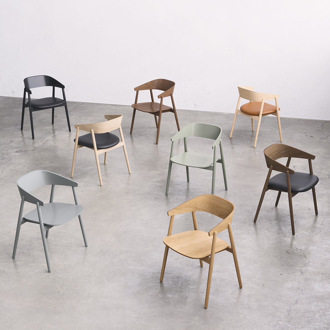 BY Kato AC2 Side Chair - Modern Wooden Dining Chair with Upholstered Seat - Perfect for Kitchen, Dining Room, and Office Workspace