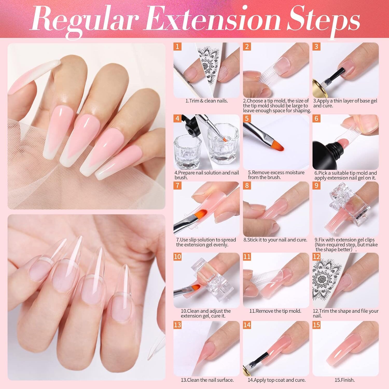 6 Colors UV LED Nail Gel Starter Kit for DIY Manicure - Long Lasting & Easy to Apply - Perfect for Home Salon, Nail Art Beginners & Professional Use