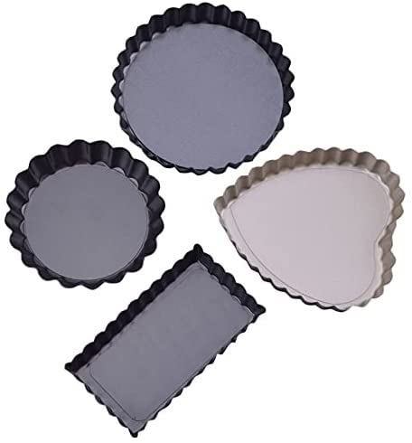 Premium Stainless Steel Pizza Pan - Non-Stick Baking Tray for Pies, Cakes & Pastries - Removable Bottom Round Mold - 4 Inch Rectangle - Perfect for Home Baking, DIY Desserts & Professional Kitchen Use