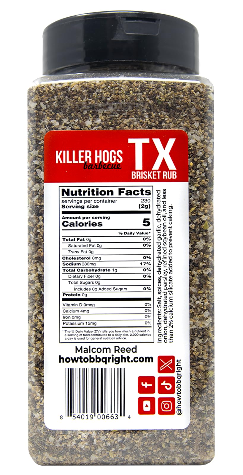 Killer Hogs BBQ TX Brisket Rub - Championship BBQ Seasoning for Texas Brisket, Ribs, Steaks & Turkey | 16.3 oz Premium Grill Rub | Perfect for Smoking, Grilling & Outdoor Cooking