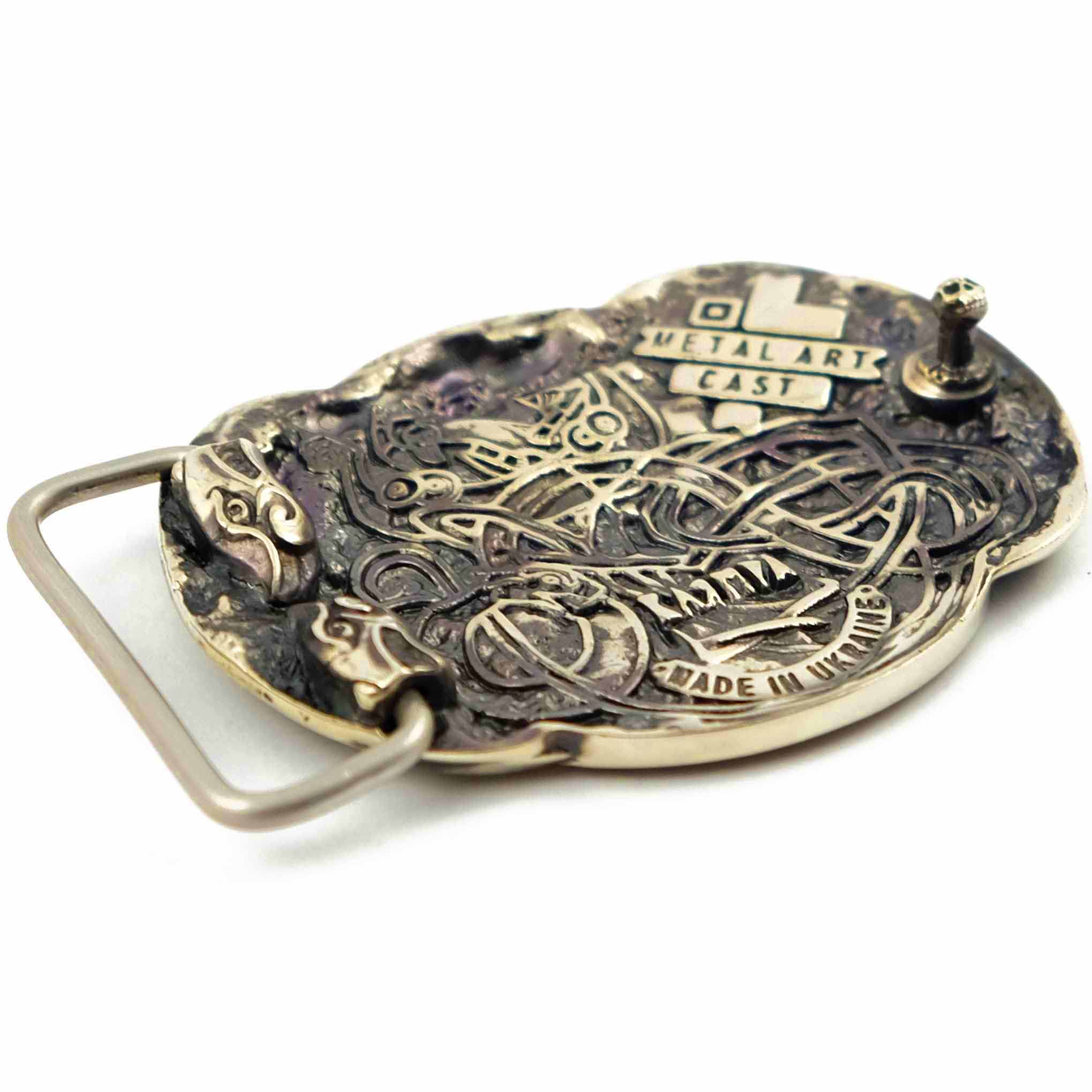Handmade Jormungandr Belt Buckle - Solid German Silver Norse Ouroboros Dragon Design for Men & Women | Perfect for Viking Cosplay, Medieval LARP, and Gothic Fashion Accessories