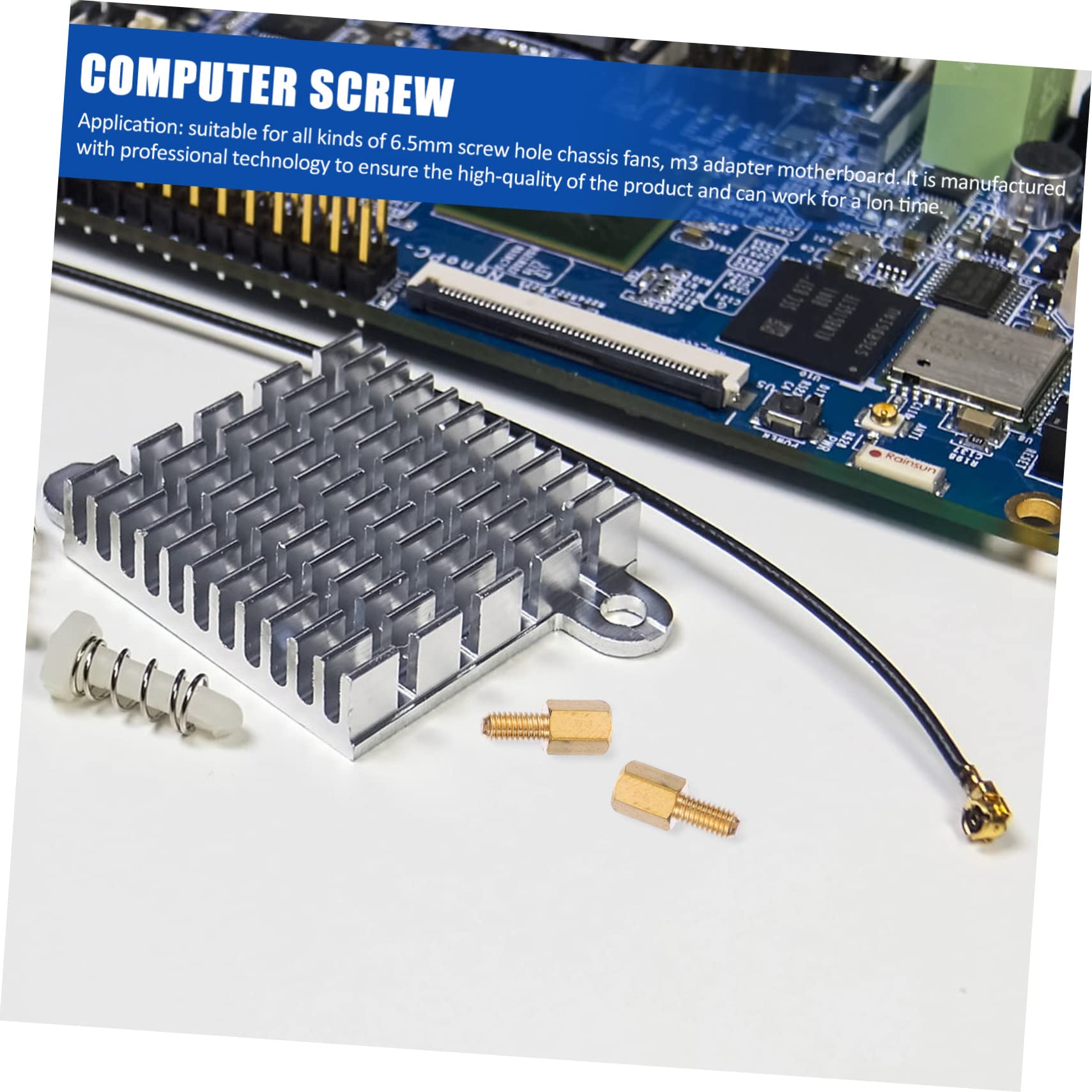 Housoutil Computer Case Motherboard Screws Kit - M3 Copper Standoffs, Insulation Washers & Mounting Hardware for PC Builds | Perfect for DIY Computer Assembly, Gaming Rigs & Workstation Setups