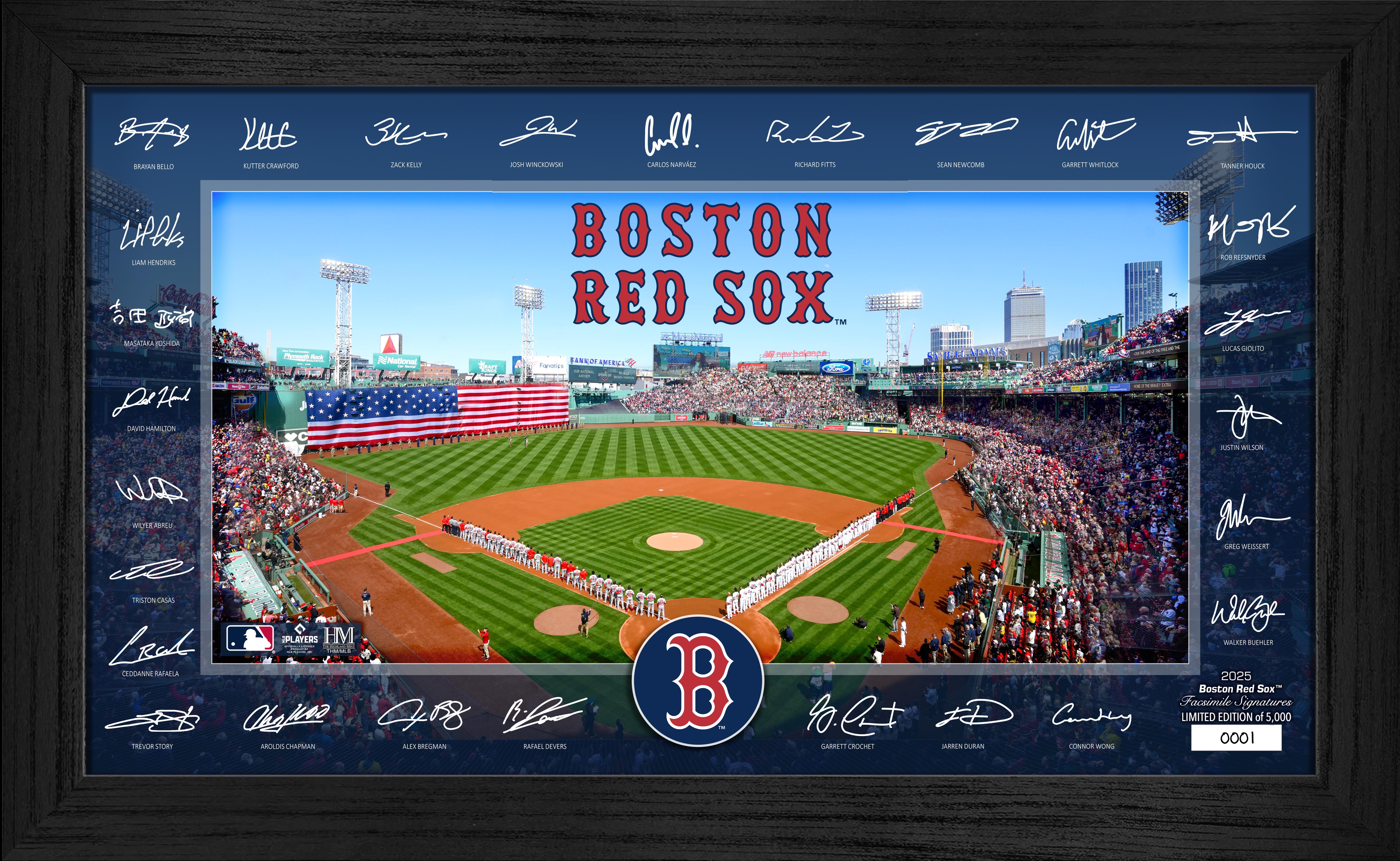Boston Red Sox 2025 Signature Field Frame - Authentic MLB Baseball Display Case for Collectibles, Perfect for Home Office Decor and Sports Memorabilia Collection