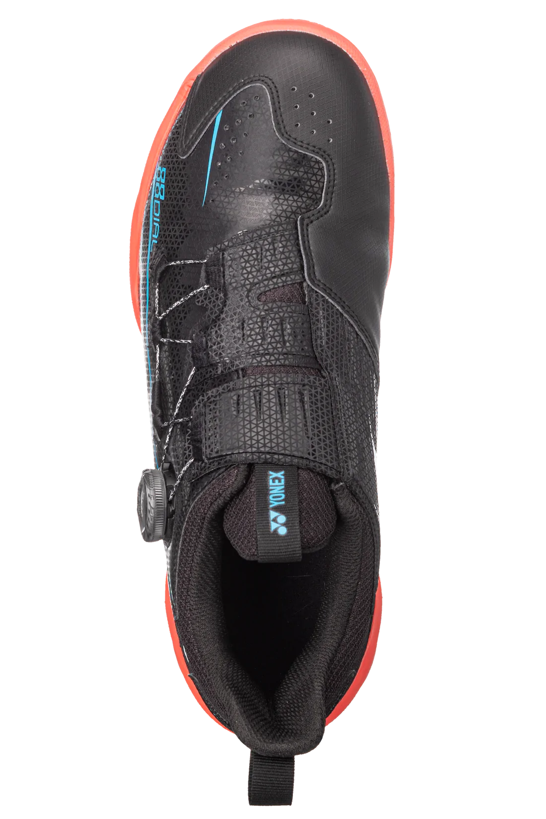 Yonex Power Cushion 88 Dial 2 Unisex Badminton Shoes for Men & Women - Black/Red - Lightweight Cushioned Court Shoes for Badminton, Tennis & Indoor Sports